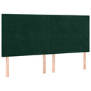 vidaXL sötétzöld bársony rugós ágy matraccal 180x200 cm