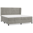 vidaXL világosszürke bársony rugós ágy matraccal 200x200 cm
