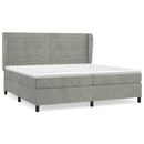 vidaXL világosszürke bársony rugós ágy matraccal 200x200 cm
