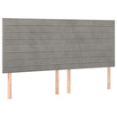 vidaXL világosszürke bársony rugós ágy matraccal 200x200 cm