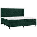 vidaXL sötétzöld bársony rugós ágy matraccal 200x200 cm