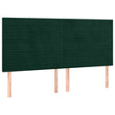 vidaXL sötétzöld bársony rugós ágy matraccal 200x200 cm
