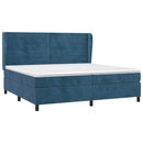 vidaXL sötétkék bársony rugós ágy matraccal 200x200 cm