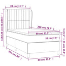 vidaXL sötétkék bársony rugós ágy matraccal 80 x 200 cm