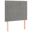 vidaXL világosszürke bársony rugós ágy matraccal 90 x 200 cm