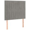 vidaXL világosszürke bársony rugós ágy matraccal 90 x 200 cm