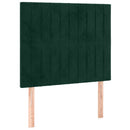 vidaXL sötétzöld bársony rugós ágy matraccal 90 x 200 cm