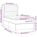 vidaXL sötétkék bársony rugós ágy matraccal 90 x 200 cm