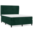 vidaXL sötétzöld bársony rugós ágy matraccal 140x190 cm