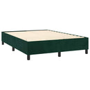 vidaXL sötétzöld bársony rugós ágy matraccal 140x190 cm