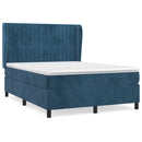 vidaXL sötétkék bársony rugós ágy matraccal 140x190 cm
