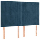 vidaXL sötétkék bársony rugós ágy matraccal 140x190 cm