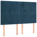 vidaXL sötétkék bársony rugós ágy matraccal 140x190 cm