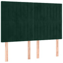 vidaXL sötétzöld bársony rugós ágy matraccal 140x200 cm