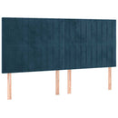 vidaXL sötétkék bársony rugós ágy matraccal 160x200 cm
