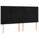 vidaXL fekete bársony rugós ágy matraccal 180x200 cm