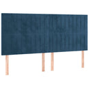 vidaXL sötétkék bársony rugós ágy matraccal 180x200 cm