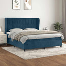 vidaXL sötétkék bársony rugós ágy matraccal 180x200 cm
