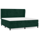 vidaXL sötétzöld bársony rugós ágy matraccal 200x200 cm