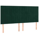 vidaXL sötétzöld bársony rugós ágy matraccal 200x200 cm