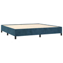 vidaXL sötétkék bársony rugós ágy matraccal 200x200 cm