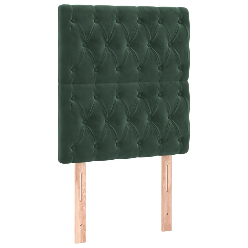 vidaXL sötétzöld bársony rugós ágy matraccal 80 x 200 cm