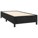 vidaXL fekete bársony rugós ágy matraccal 90 x 200 cm