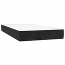 vidaXL fekete bársony rugós ágy matraccal 90 x 200 cm