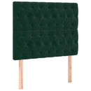 vidaXL sötétzöld bársony rugós ágy matraccal 100 x 200 cm