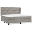 vidaXL világosszürke bársony rugós ágy matraccal 200x200 cm