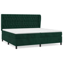 vidaXL sötétzöld bársony rugós ágy matraccal 200x200 cm