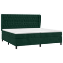 vidaXL sötétzöld bársony rugós ágy matraccal 200x200 cm