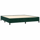 vidaXL sötétzöld bársony rugós ágy matraccal 200x200 cm