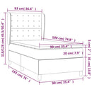 vidaXL sötétkék bársony rugós ágy matraccal 90x190 cm
