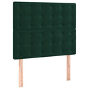 vidaXL sötétzöld bársony rugós ágy matraccal 100 x 200 cm