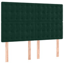 vidaXL sötétzöld bársony rugós ágy matraccal 140x190 cm