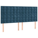 vidaXL sötétkék bársony rugós ágy matraccal 160x200 cm