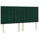vidaXL sötétzöld bársony rugós ágy matraccal 180x200 cm