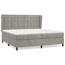vidaXL világosszürke bársony rugós ágy matraccal 200x200 cm