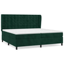 vidaXL sötétzöld bársony rugós ágy matraccal 200x200 cm