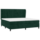 vidaXL sötétzöld bársony rugós ágy matraccal 200x200 cm