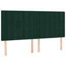 vidaXL sötétzöld bársony rugós ágy matraccal 200x200 cm