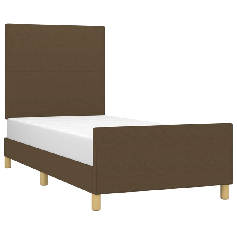 vidaXL sötétbarna szövet ágykeret matrac nélkül 80x200 cm