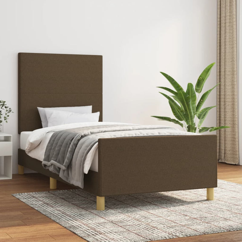 vidaXL sötétbarna szövet ágykeret matrac nélkül 80x200 cm