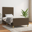 vidaXL sötétbarna szövet ágykeret matrac nélkül 90x190 cm