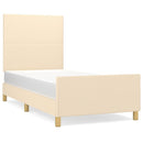 vidaXL krémszínű szövet ágykeret matrac nélkül 90x200 cm