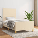 vidaXL krémszínű szövet ágykeret matrac nélkül 100x200 cm