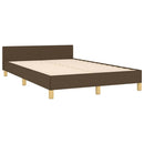 vidaXL sötétbarna szövet ágykeret matrac nélkül 120x200 cm