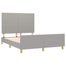 vidaXL világosszürke szövet ágykeret matrac nélkül 140 x 190 cm
