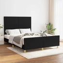 vidaXL fekete szövet ágykeret matrac nélkül 140 x 190 cm